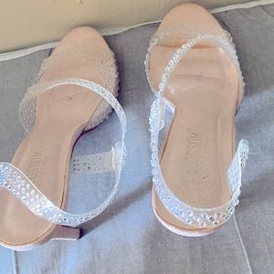 Pink metallic heels